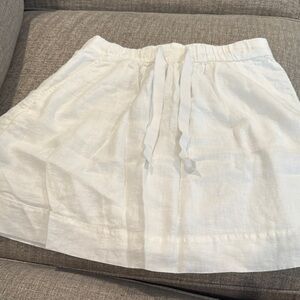 J. Crew White Mid length Skirt with Tie Front